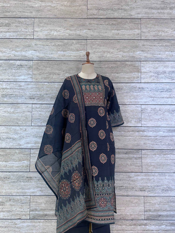 Ajrakh print Cotton suit.