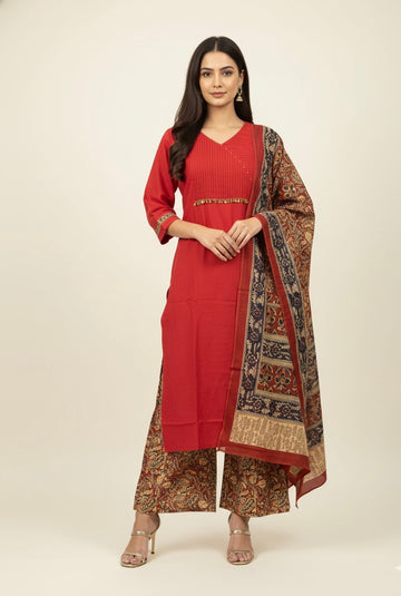 Cotton Flex Solid Base Dupatta Set   LC039