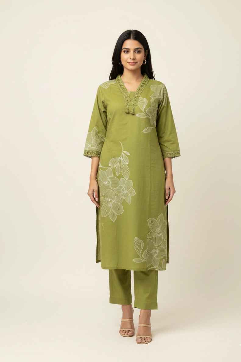 Pure Cotton Three Piece Dupatta Set