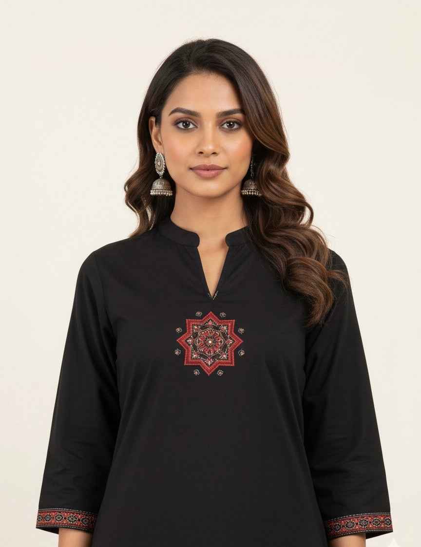 Premium cotton solid kurta with printed Dupatta set CS0157