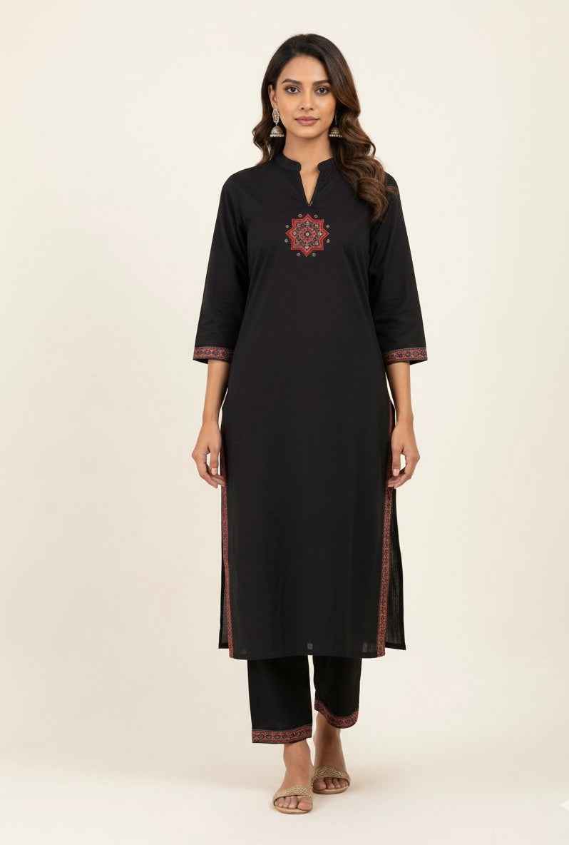 Premium cotton solid kurta with printed Dupatta set CS0157