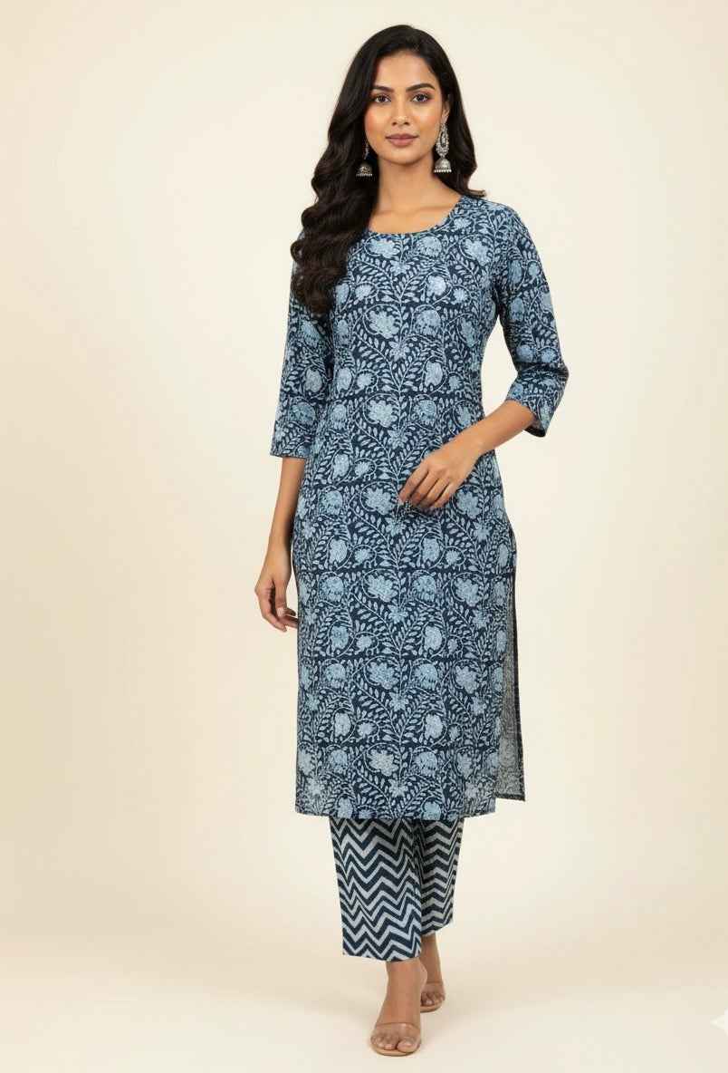 Pure Cotton Three Piece Suit With Quilted Cotton Jacket JK005