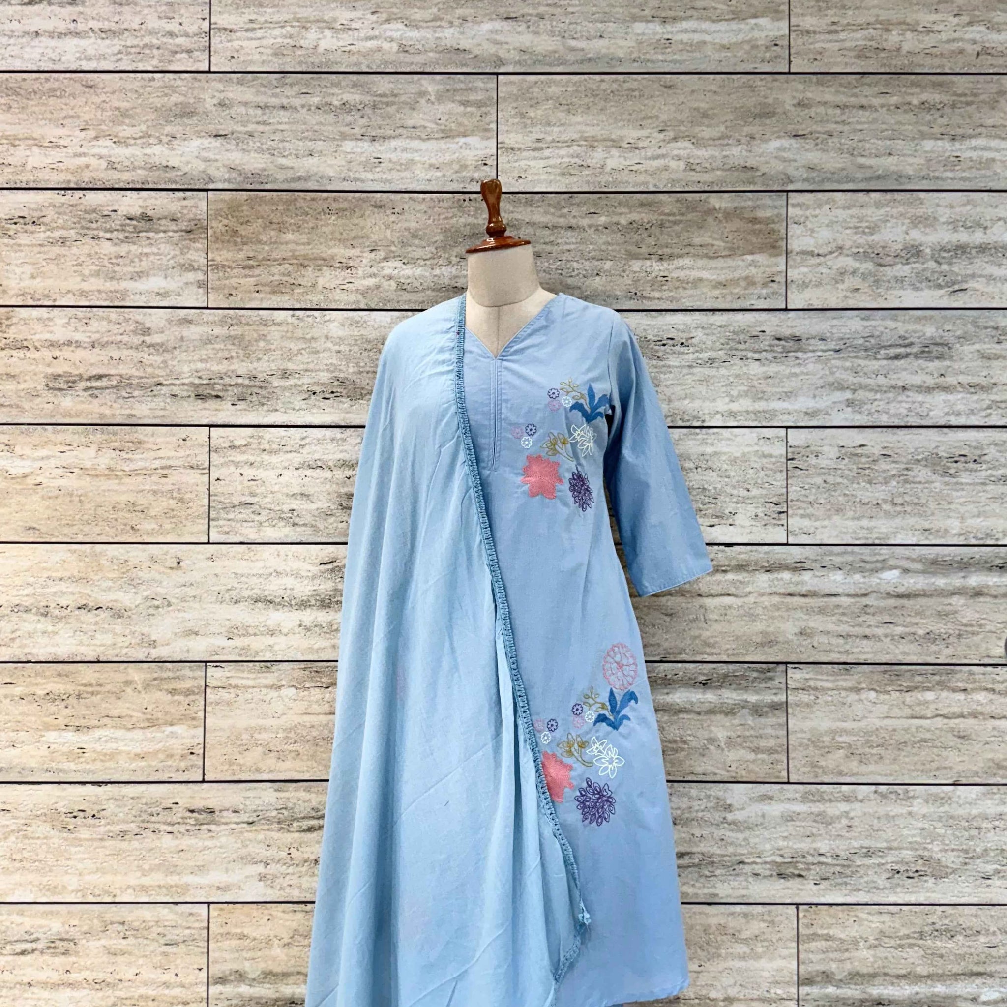 Pure Cotton Three Piece Dupatta Set