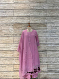 Pure Mul Chanderi A Line Dupatta Set With Embroidery