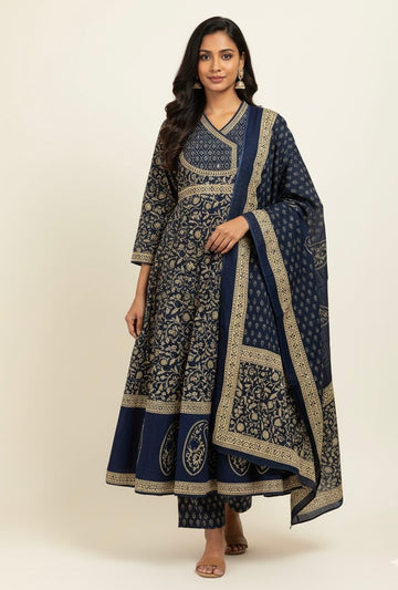 Pure Cotton Anarkali Dupatta Set ANK007