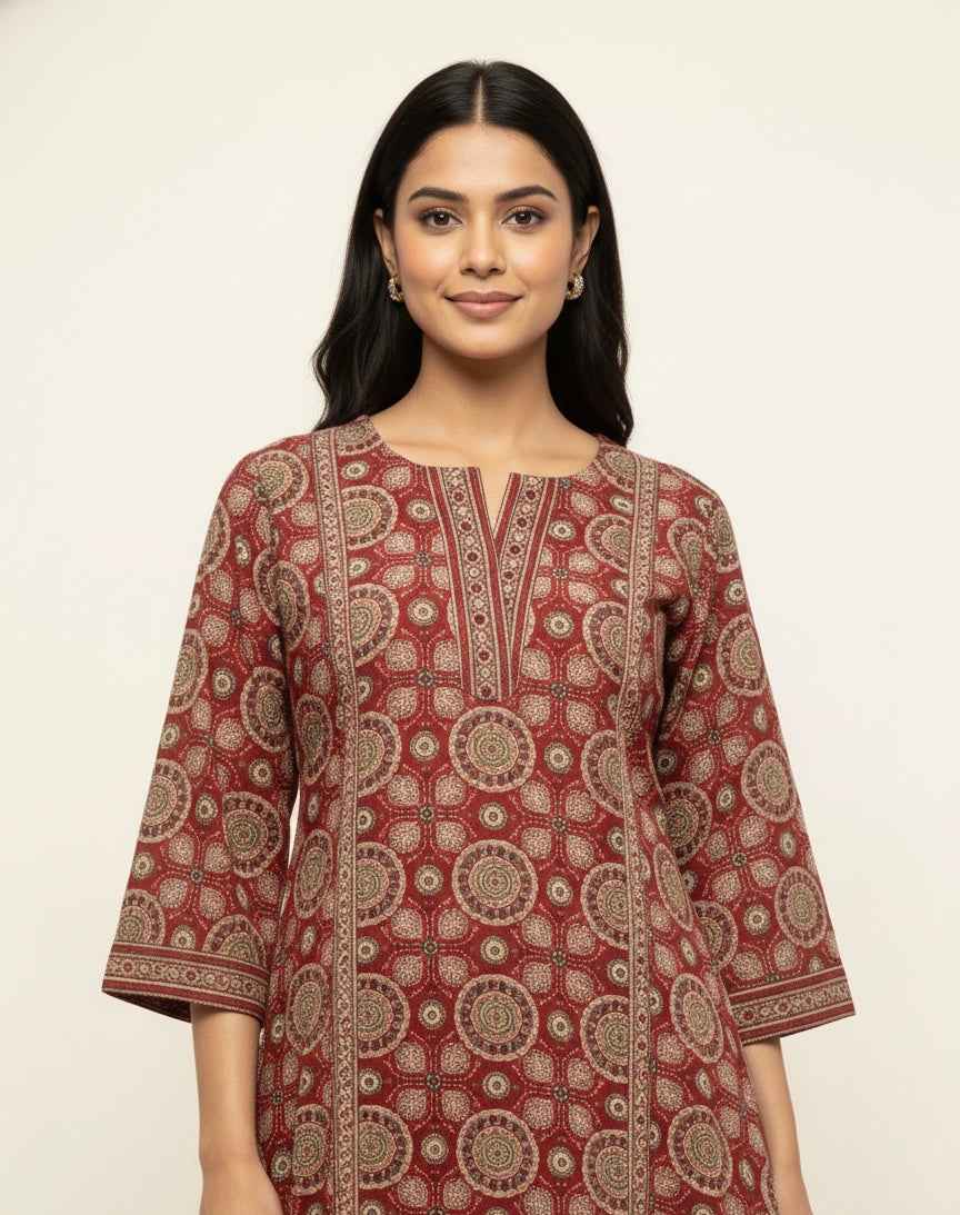 Pure Cotton Three Piece Dupatta Set With Palazzo