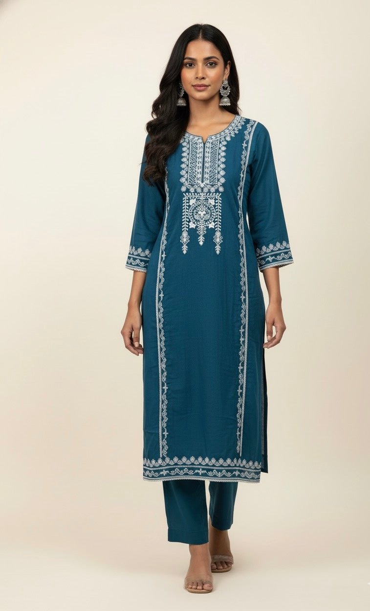 Festival Wear  Pure Muslin Three Piece  Dupatta Set  FW023