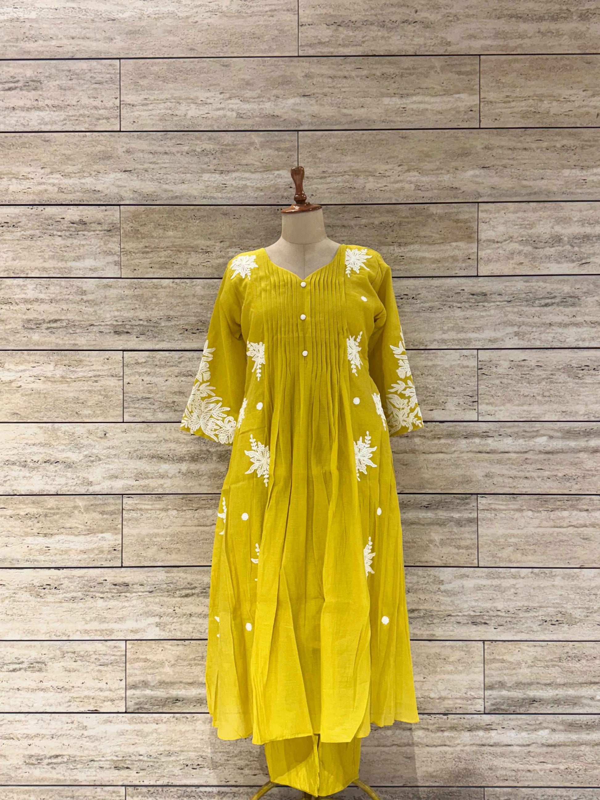 Pure Mul Chanderi A Line Dupatta Set