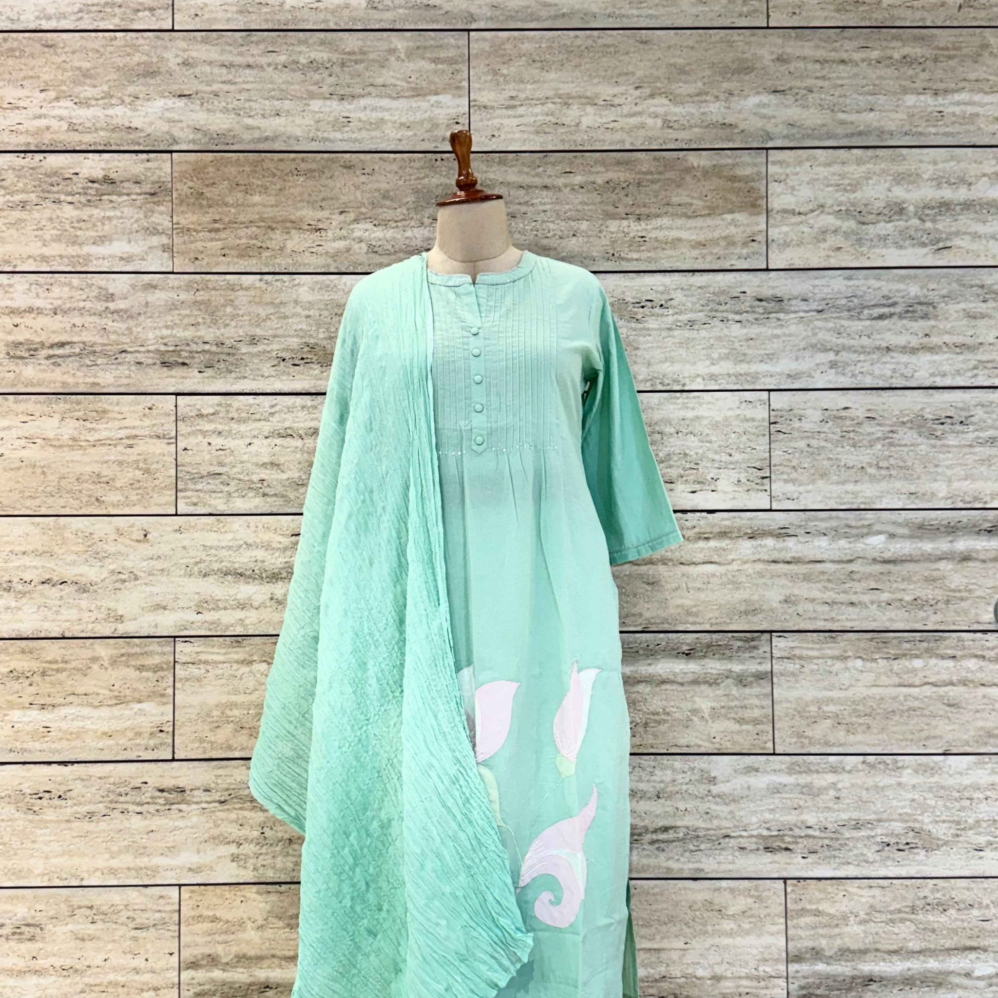 Pure Cotton A Line Dupatta Set