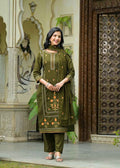 Pure Cotton Straight Dupatta Set With Embroidery Work
