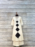Pure Cotton A Line Dupatta Set With Applique Work