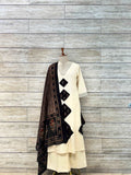 Pure Cotton A Line Dupatta Set With Applique Work
