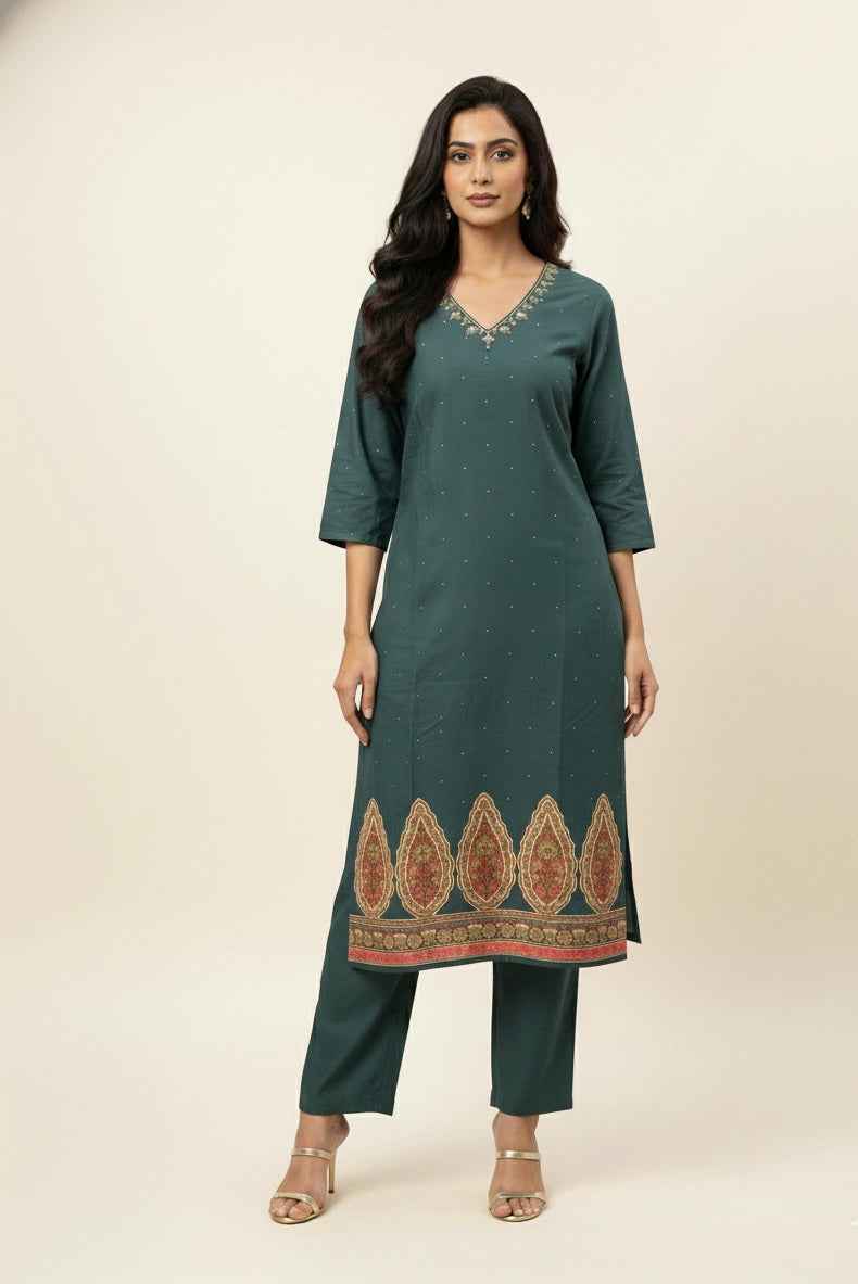 Pure Cotton digital print Three Piece Dupatta Set