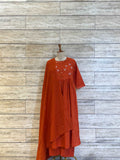 Pure Cotton A Line Dupatta Set With Embroidery Work CS085