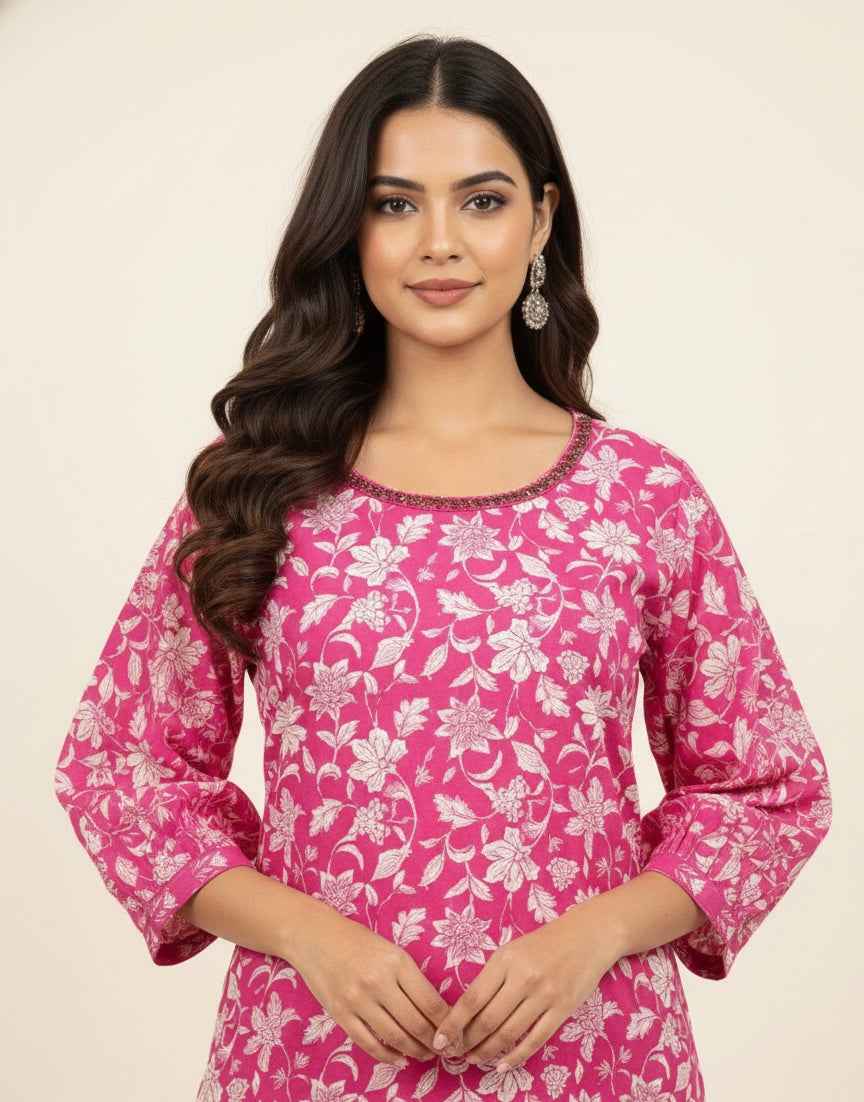 Pure Cotton Three Piece Dupatta Set