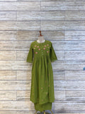Pure Cotton A Line Dupatta Set With Embroidery Work CS085