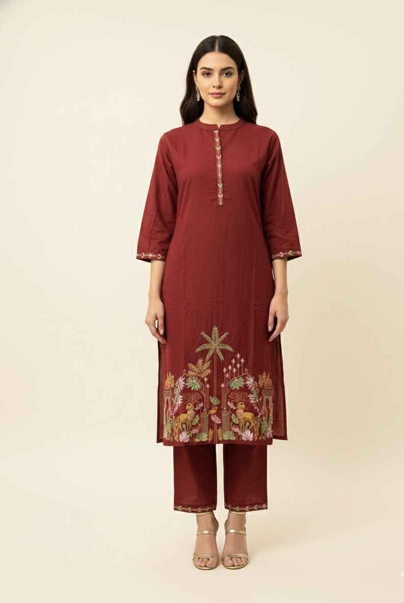 Pure Cotton Three Piece Dupatta Set