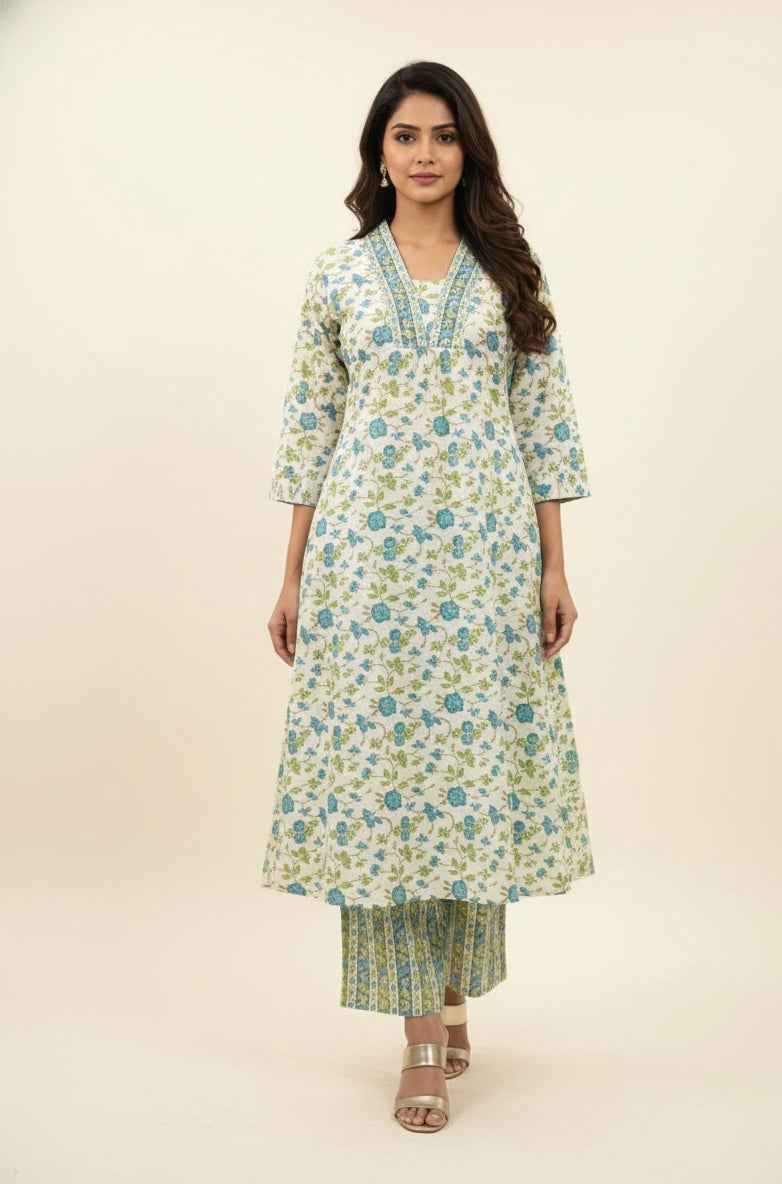 Pure Cotton Three Piece Dupatta Set