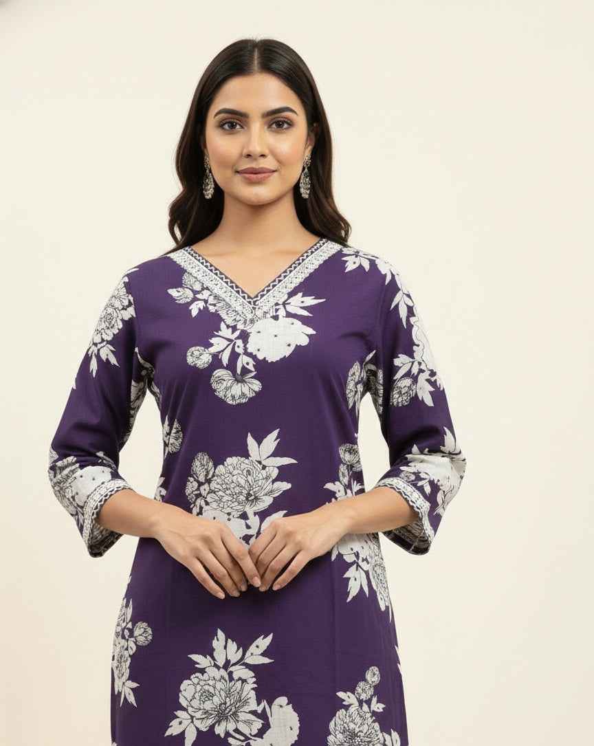 Pure Cotton Three Piece Dupatta Set