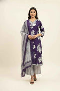 Pure Cotton Three Piece Dupatta Set