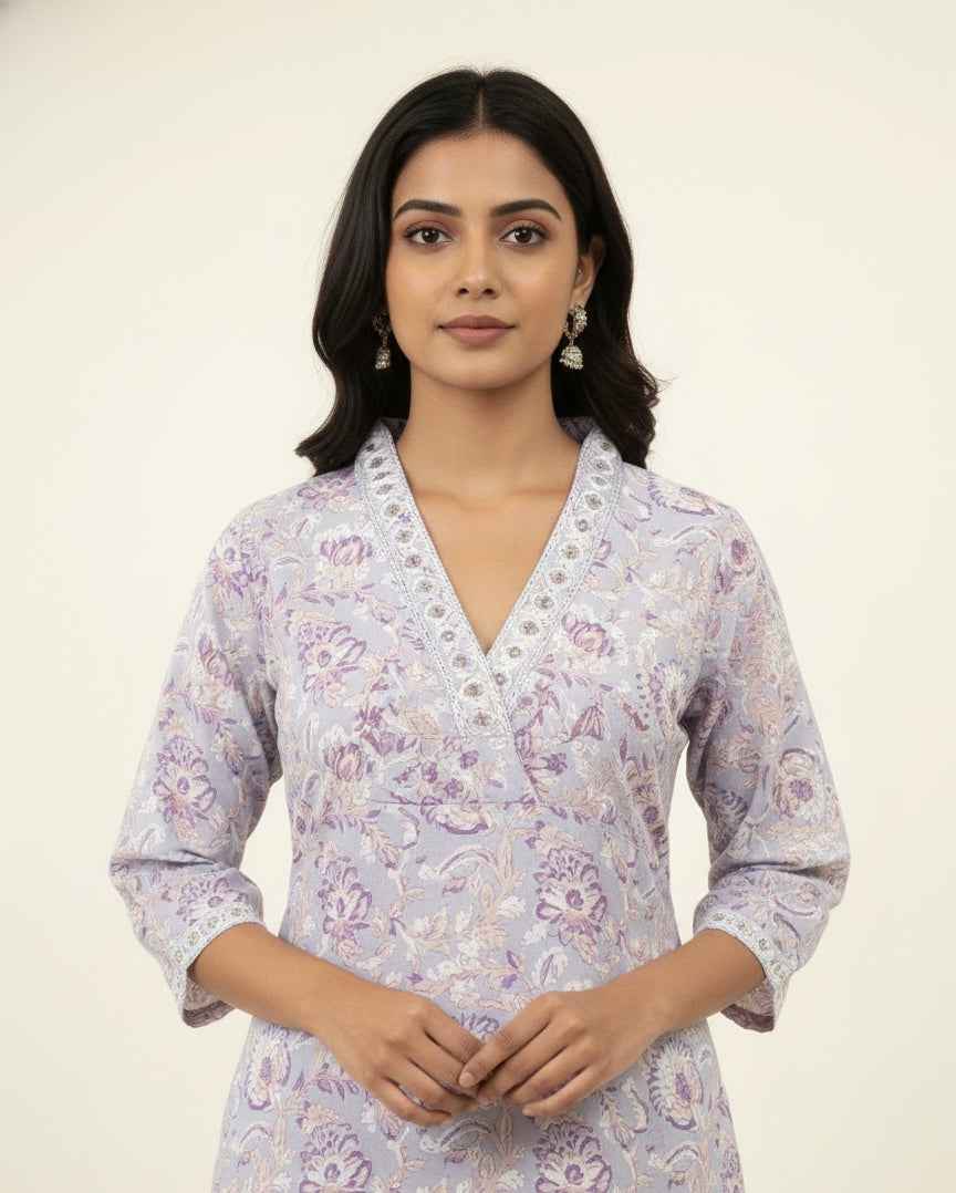 Pure Cotton Three Piece Dupatta Set