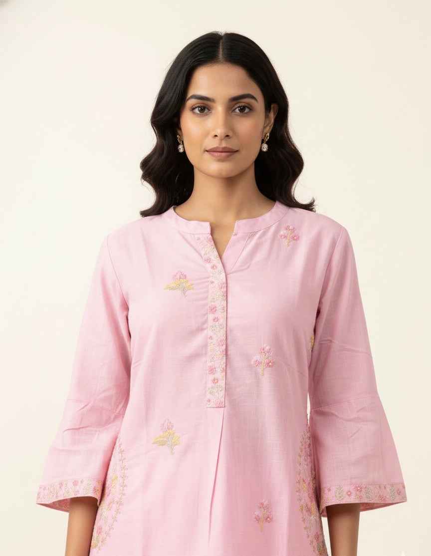 Pure Cotton Flex Two Piece Pant set With Palazzo