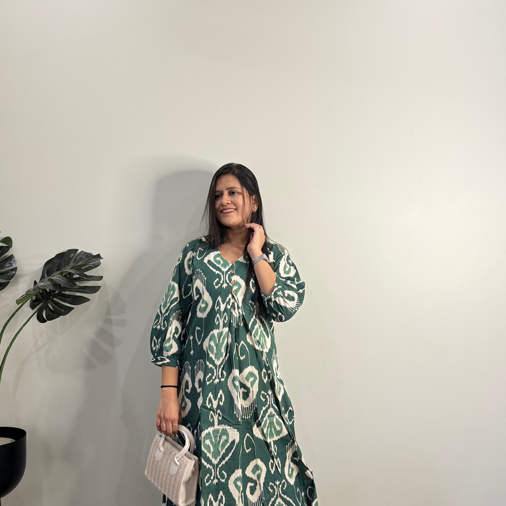 Ikkat Print Only Kurta -- FL0149