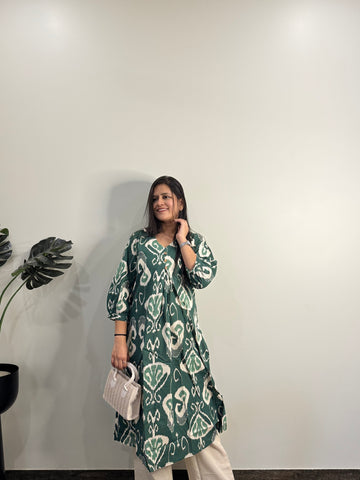 Ikkat Print Only Kurta -- FL0149