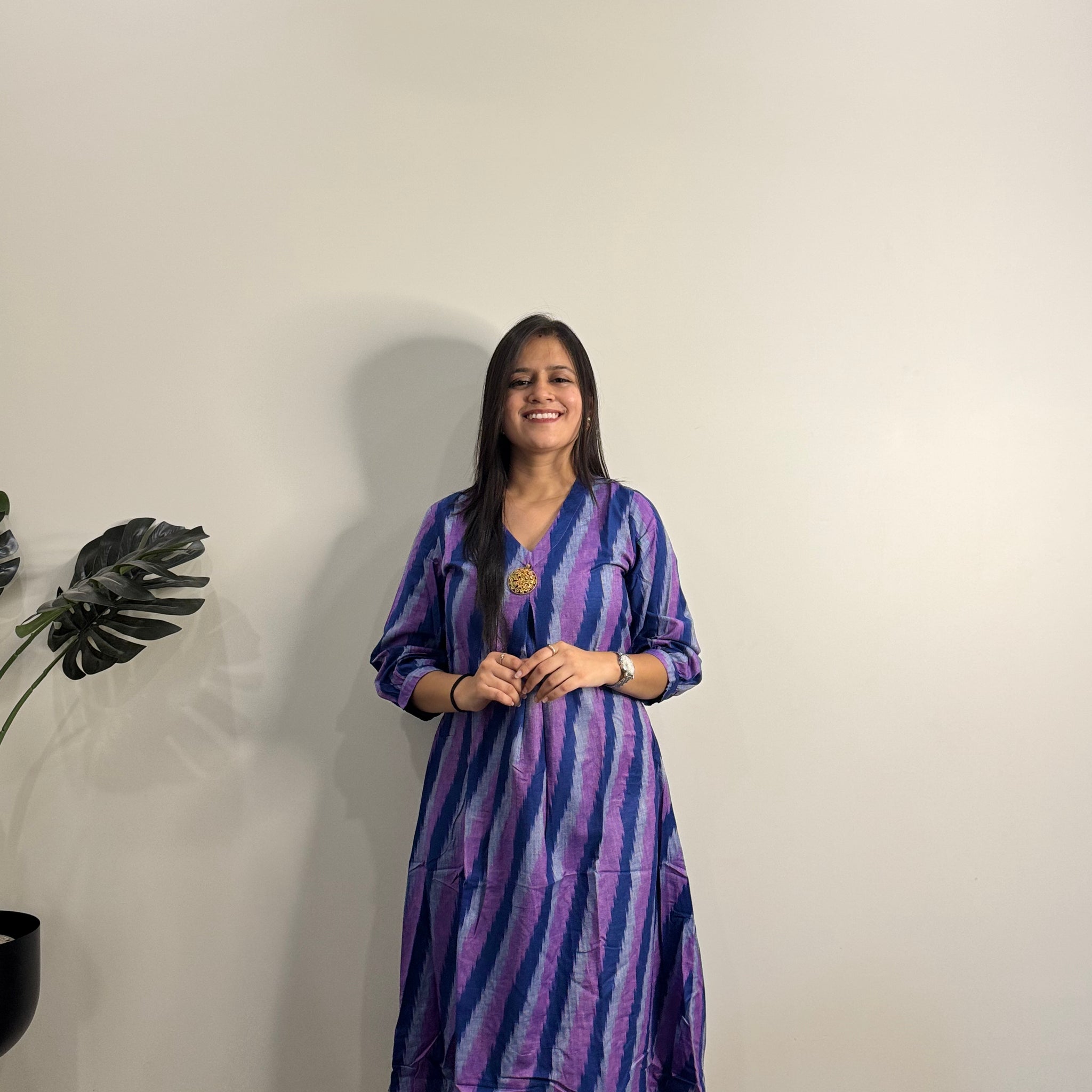 Ikkat Print Only Kurta In Pure Cotton Flex  FL0164