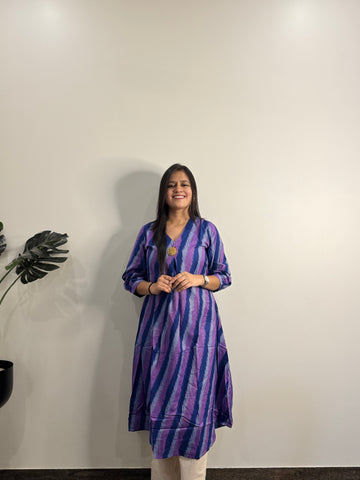 Ikkat Print Only Kurta In Pure Cotton Flex  FL0164