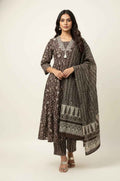 Pure Cotton A Line Anarkali Dupatta Set