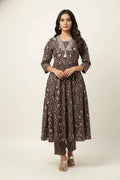 Pure Cotton A Line Anarkali Dupatta Set