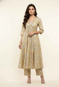 Pure Cotton A Line Anarkali Dupatta Set
