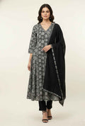 Pure Cotton A Line Anarkali Dupatta Set