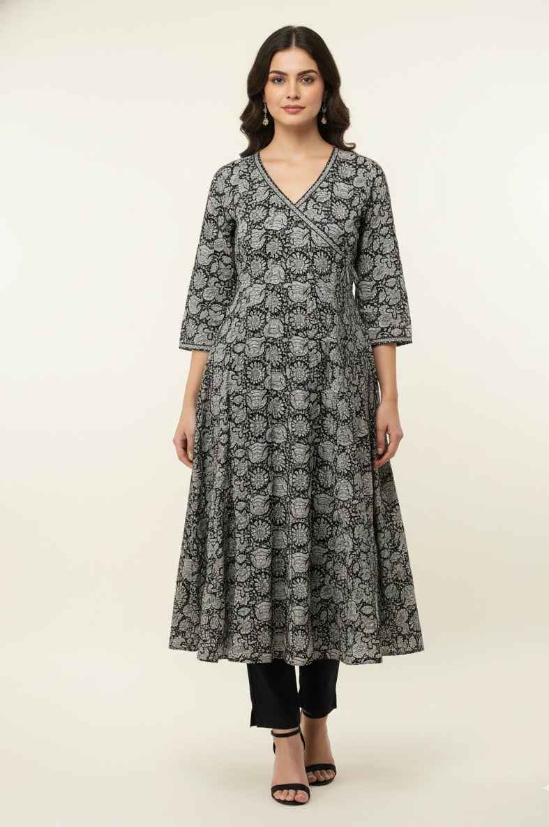 Pure Cotton A Line Anarkali Dupatta Set