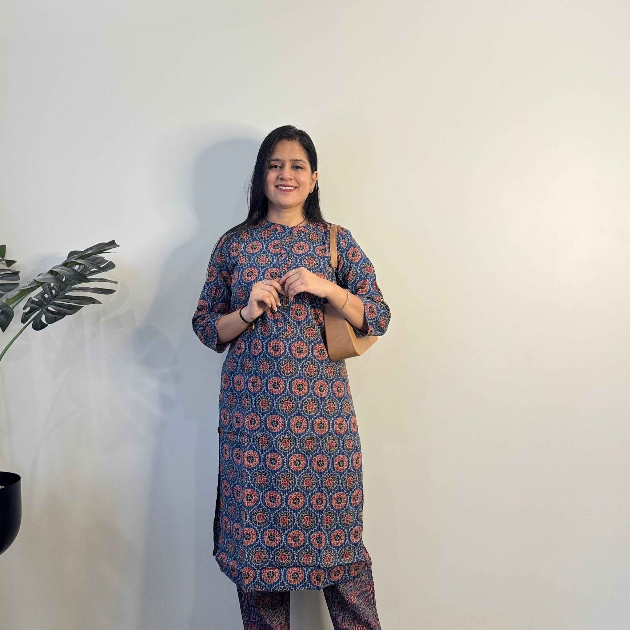 Pure Cotton Block Print Two Piece Pant Set