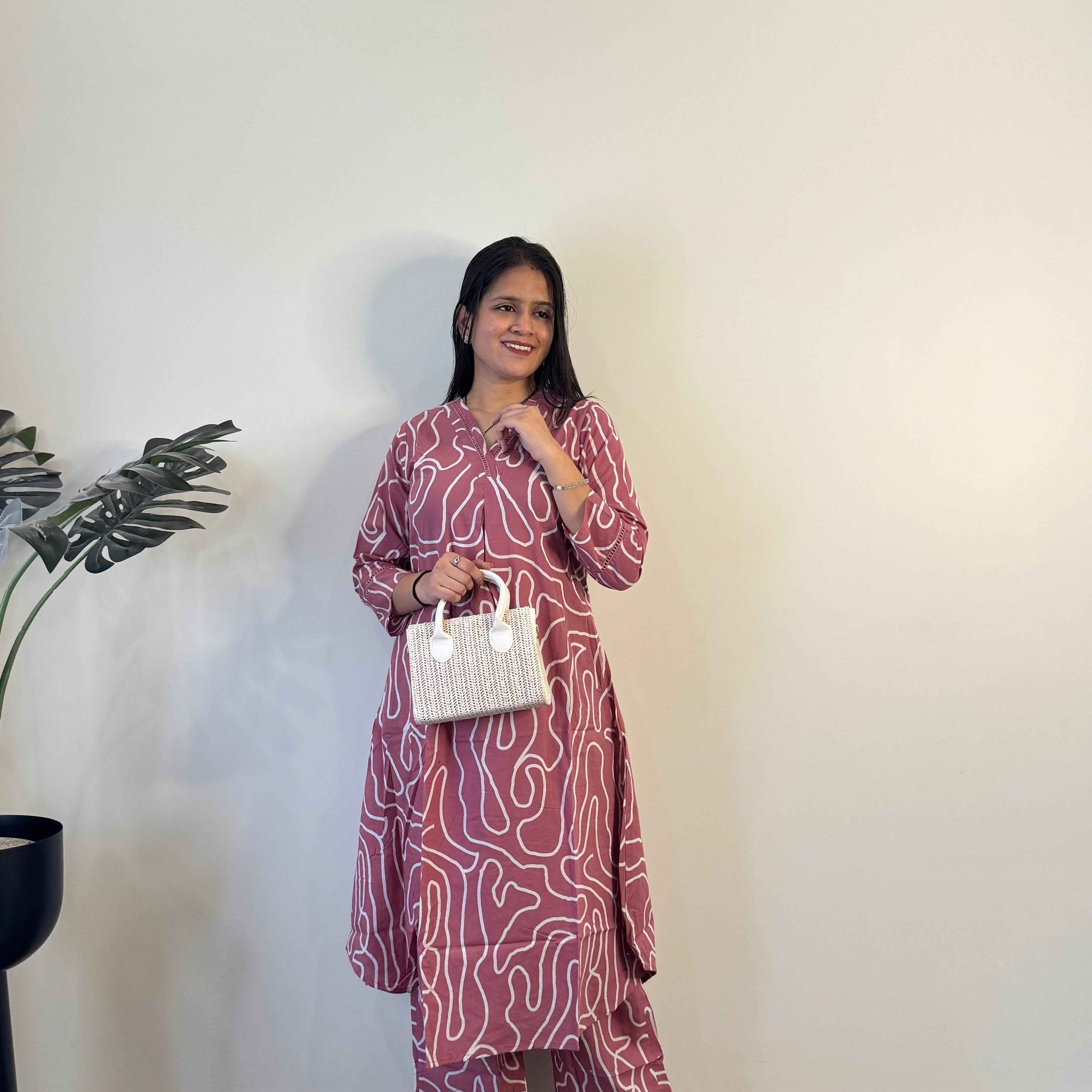Pure Cotton A Line Two Piece Pant Set