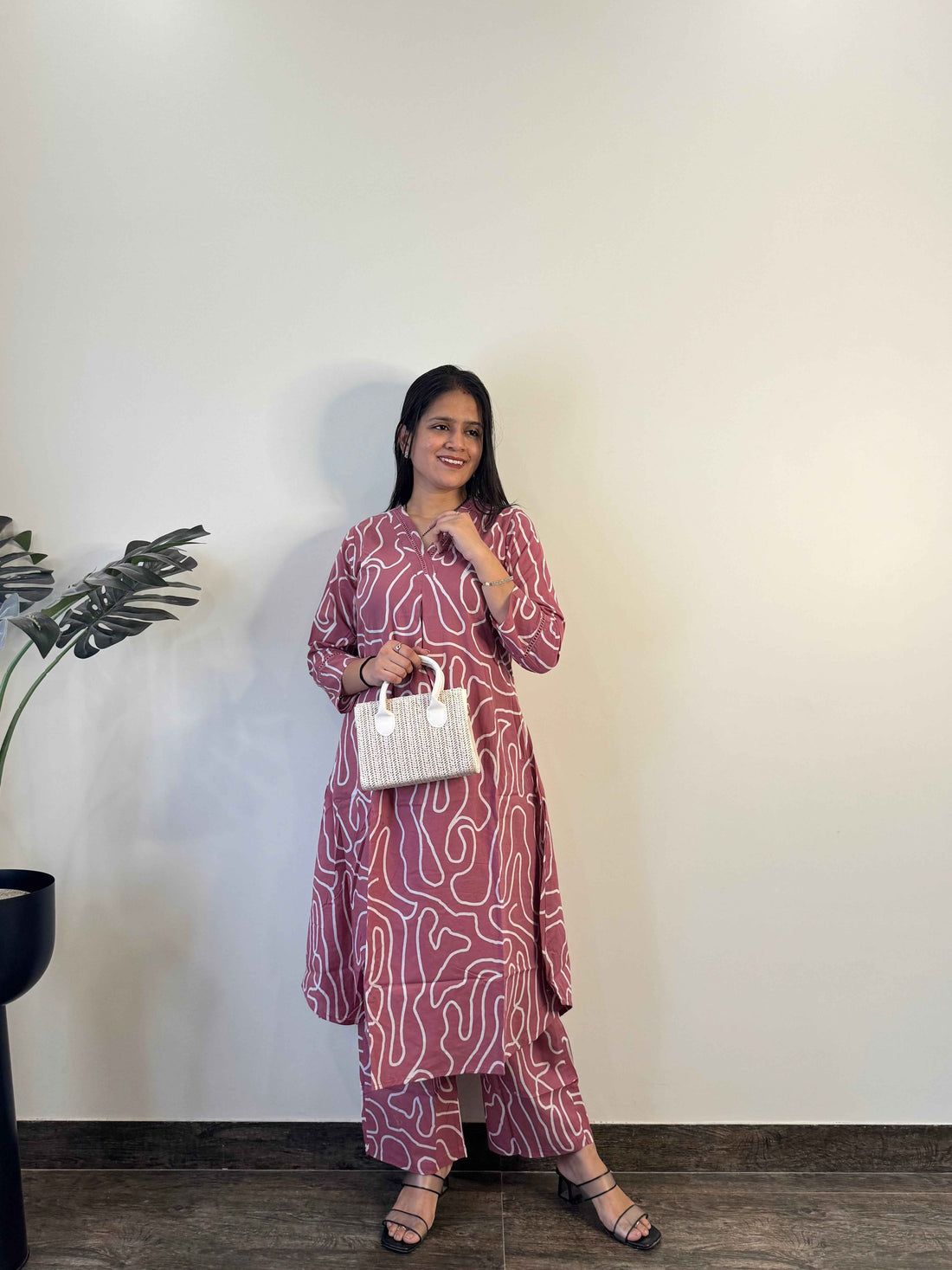 Pure Cotton A Line Two Piece Pant Set