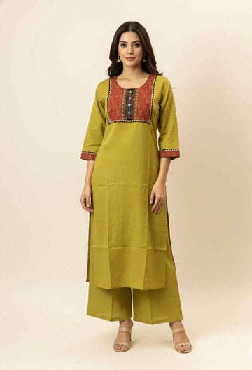 Pure Cotton Flex Two Piece With Palazzo