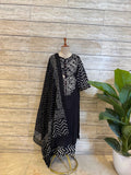 Pure Cotton Bandhez Print Dupatta Set With Palazzo