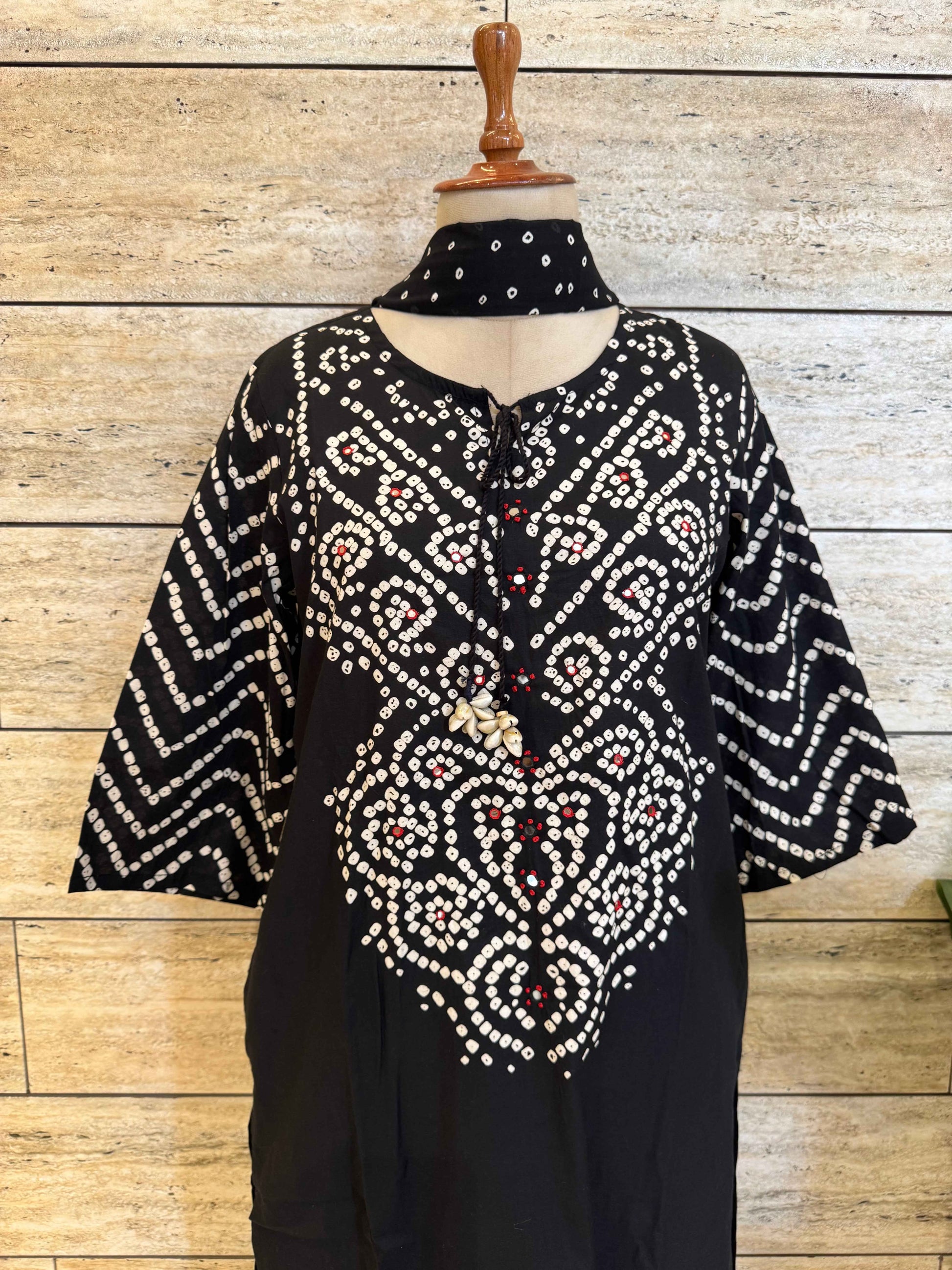 Pure Cotton Bandhez Print Dupatta Set With Palazzo