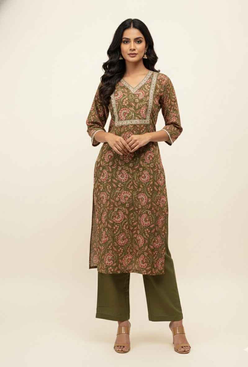 Pure Cotton Three Piece Dupatta Set