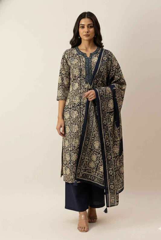 Pure Cotton Three Piece Dupatta Set