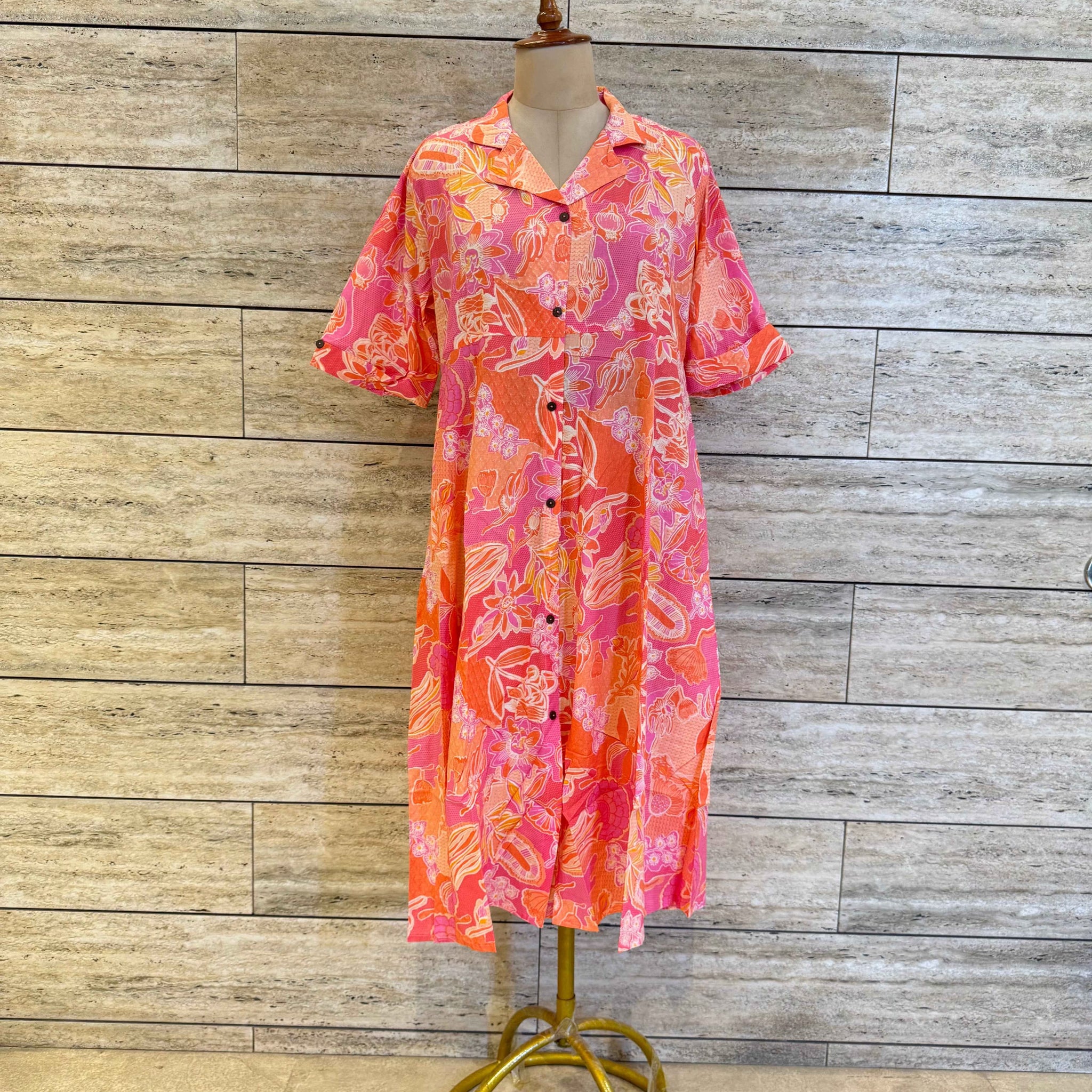 Pure Cotton Floral Print One Piece Dress