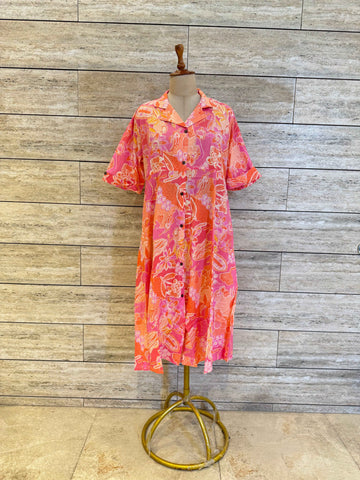 Pure Cotton Floral Print One Piece Dress