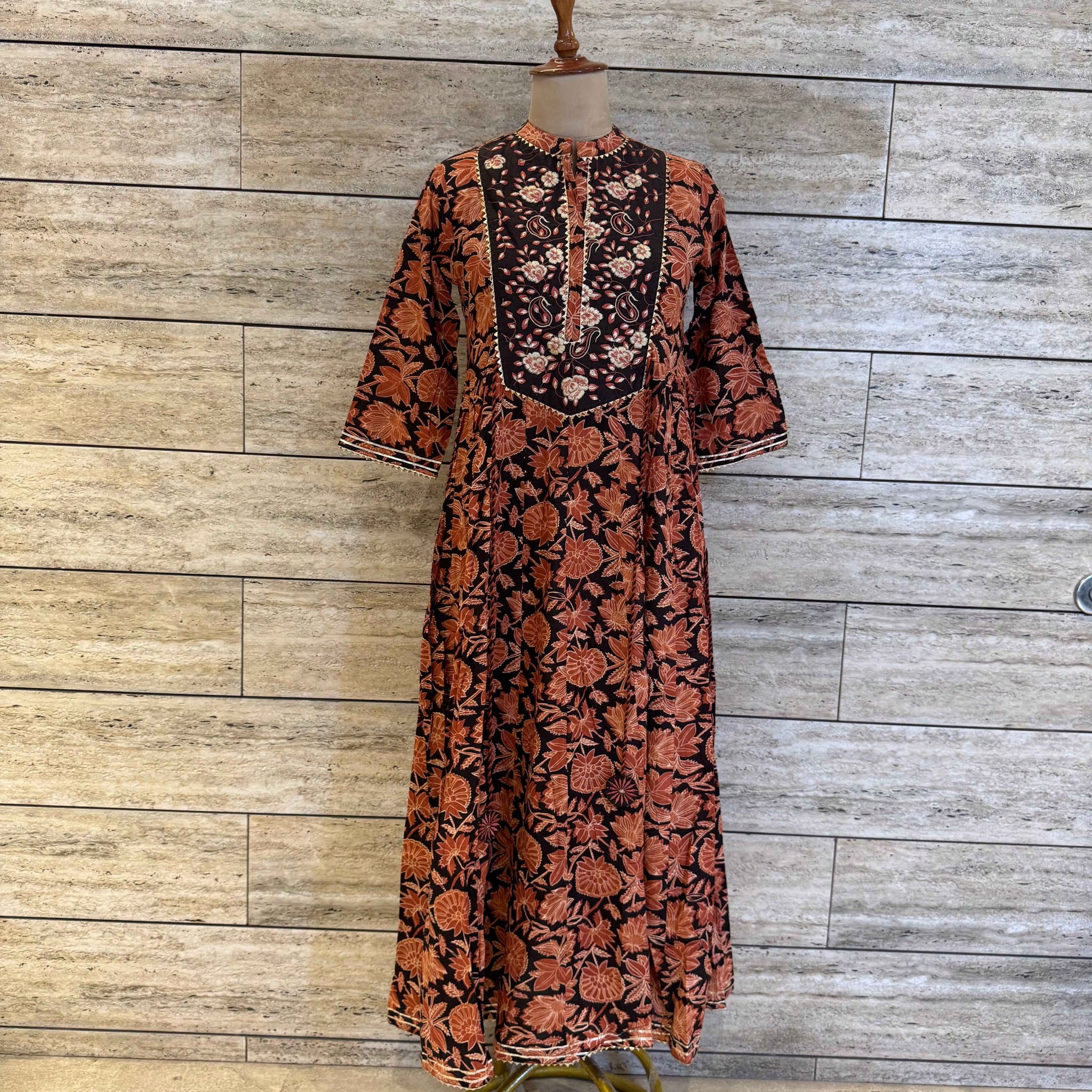 Pure Cotton Floral Print One Piece Dress