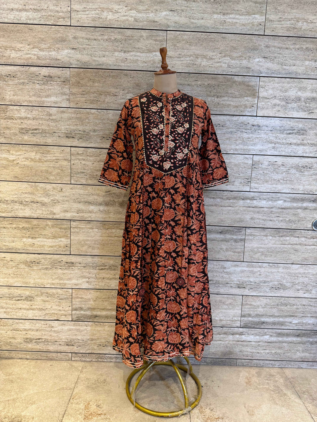 Pure Cotton Floral Print One Piece Dress