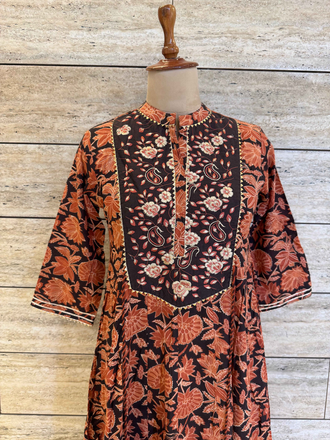 Pure Cotton Floral Print One Piece Dress