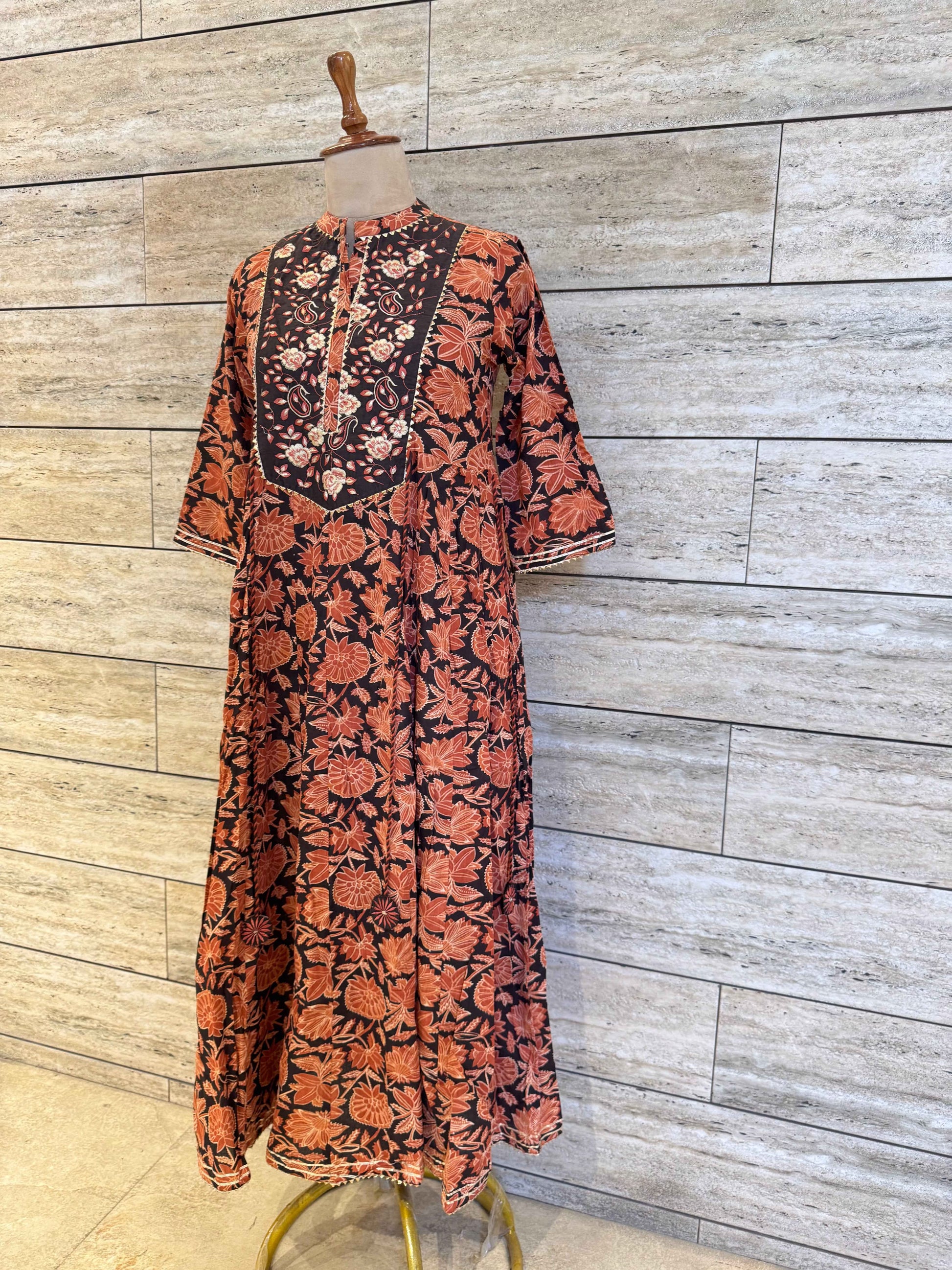 Pure Cotton Floral Print One Piece Dress