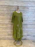 Pure Cotton A Line Dupatta Set With Embroidery Work
